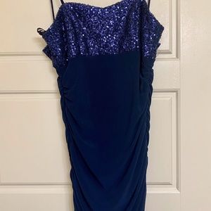 Body-con Blue Sequin Mini Dress